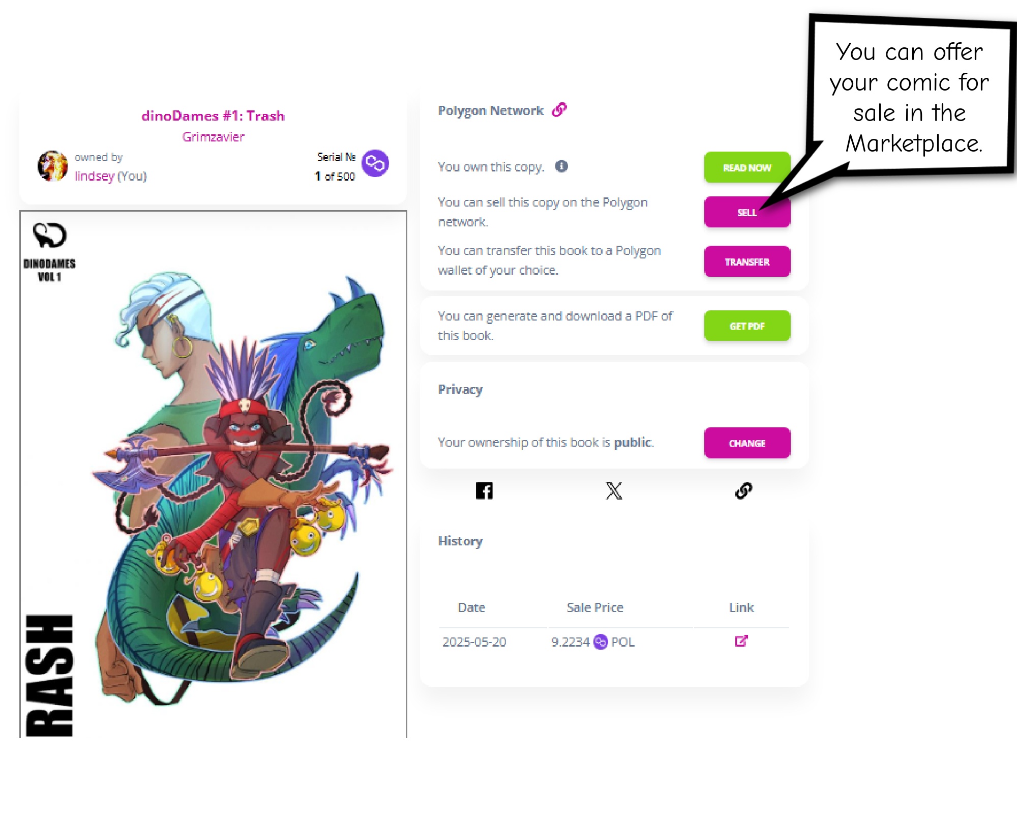 Sell your digital Crypto comics