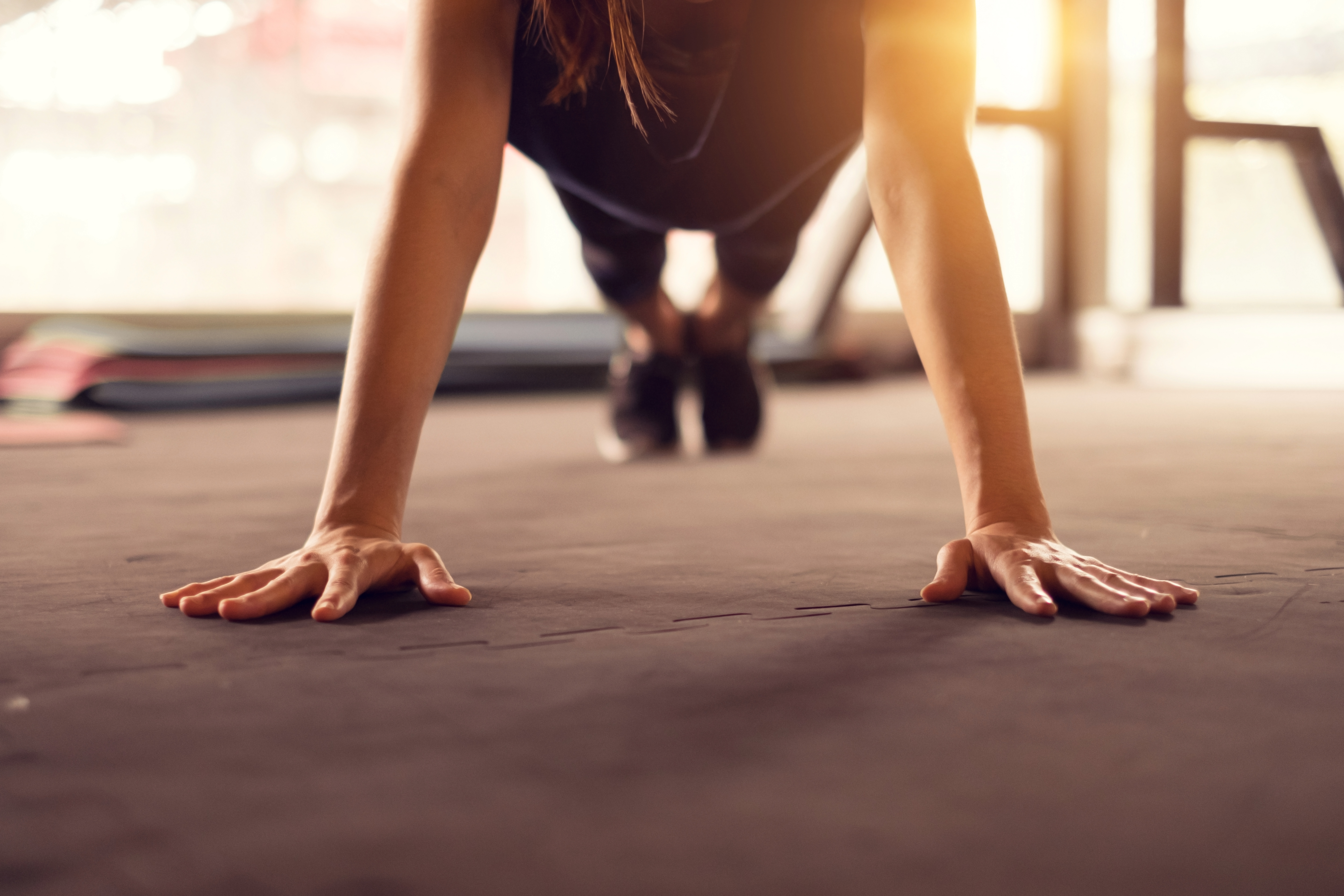 A woman exercising